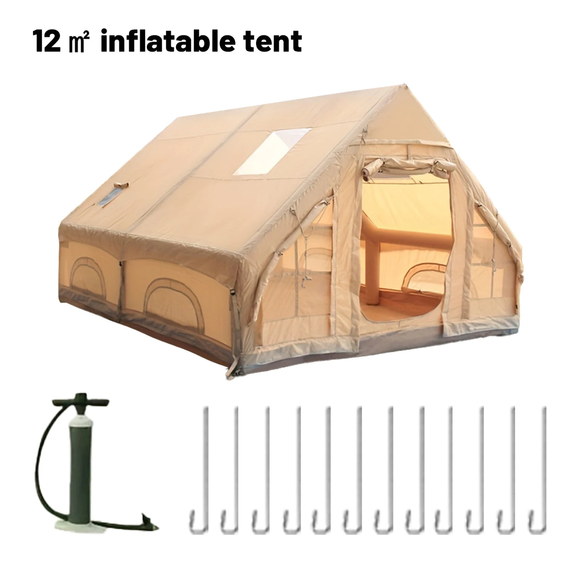Pakicetus Luxury Inflatable Camping Tent With Stove Plug