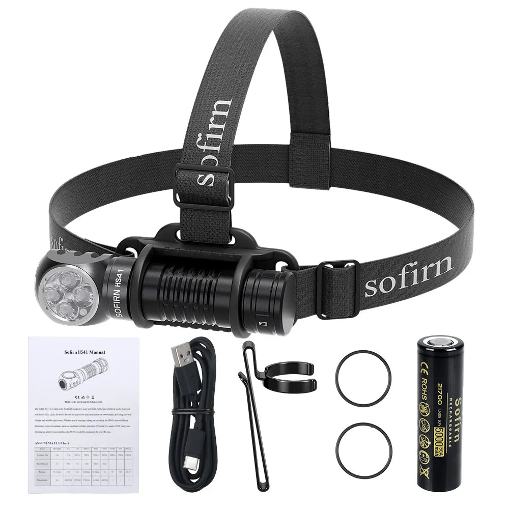Sofirn HS41 Headlamp 4000lm USB C Rechargeable LED Flashlight