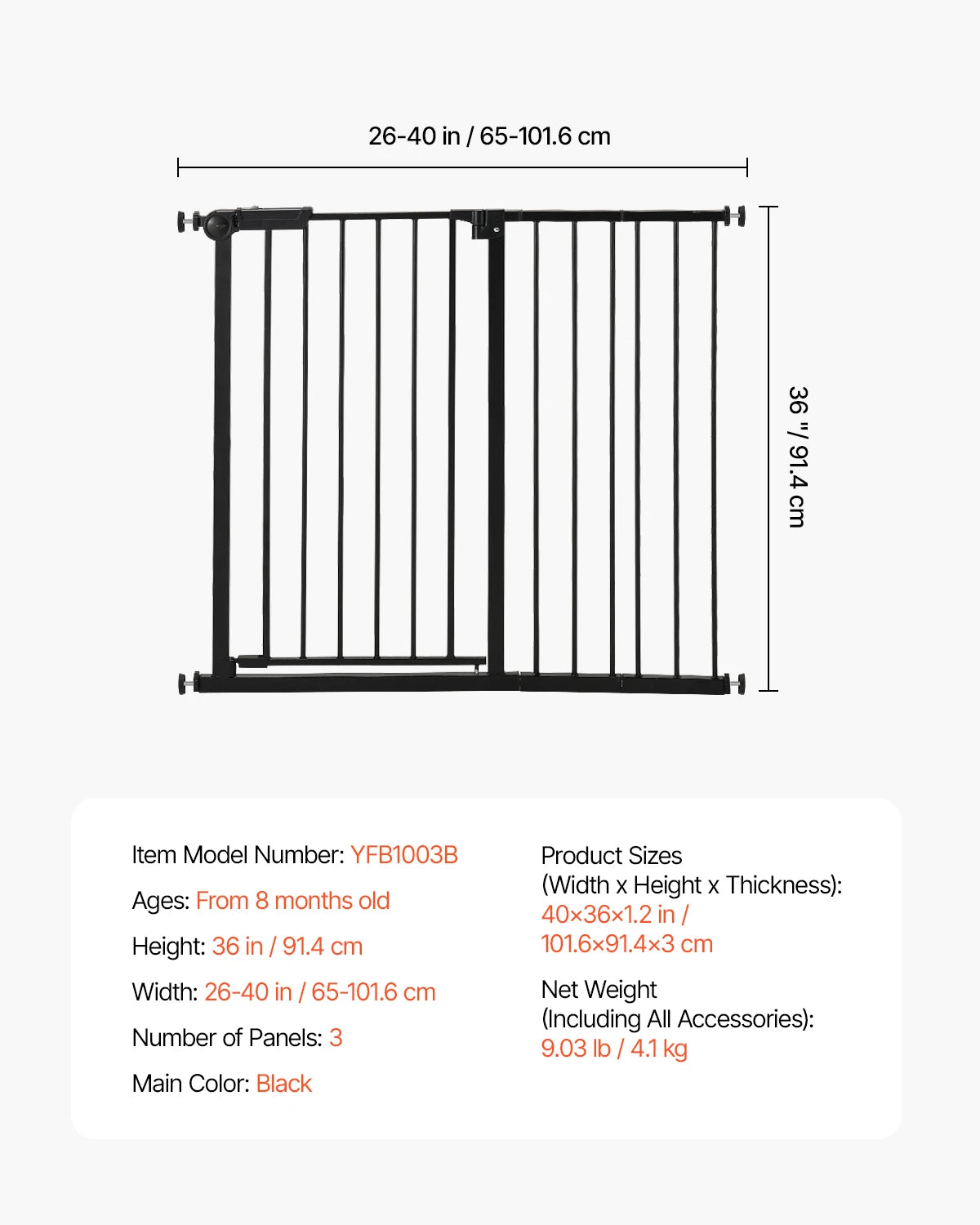 SucceBuy Easy Step Walk Thru Pressure Mount Baby And Dog Gate