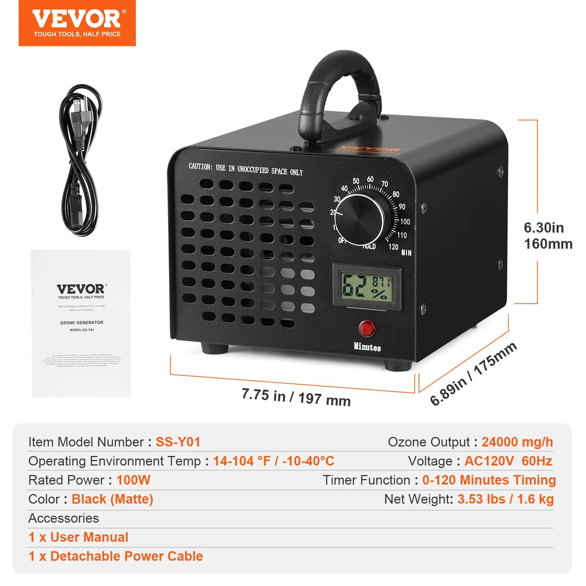High Capacity Commercial Ozone Generator Odor Removal Machine