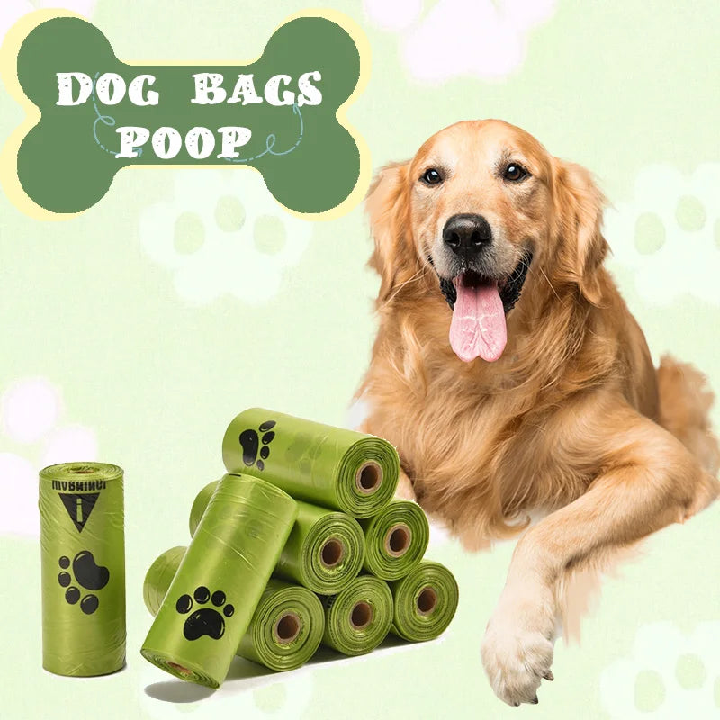 Thick Leak Proof Dog Poop Bags With Paw Print Design