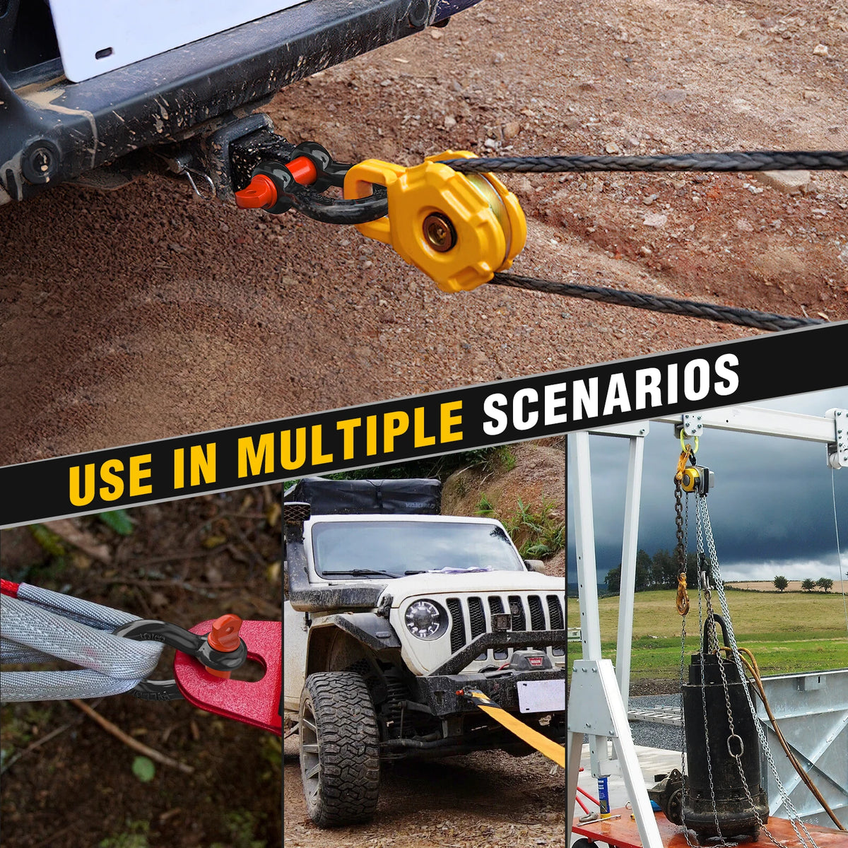 Nilight Heavy Duty Off Road Recovery D Ring Shackles
