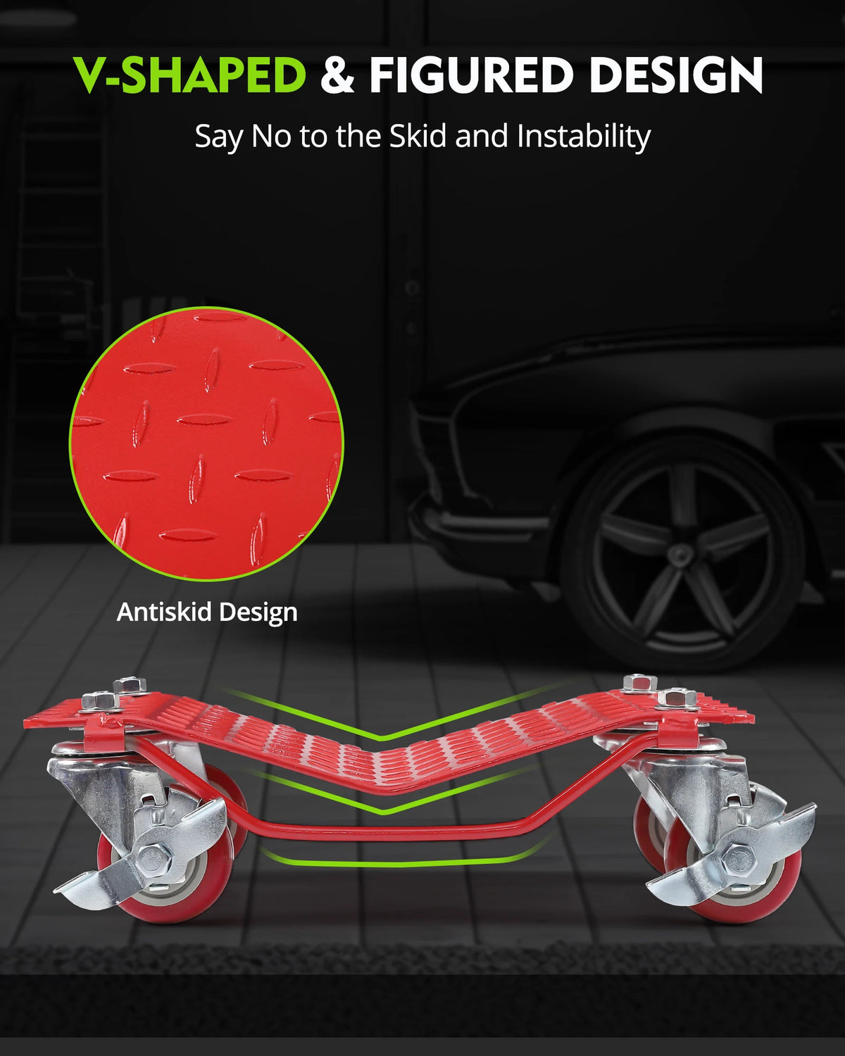 Twister Heavy Duty Car Tire Wheel Dollies For Auto Repair