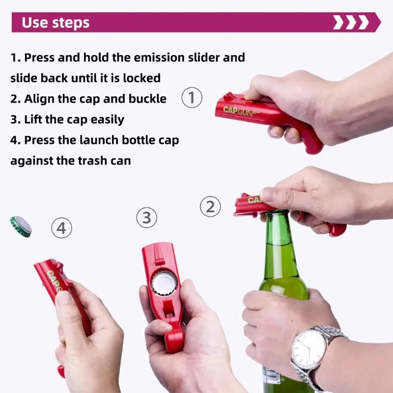 Portable Cap Gun Bottle Opener For Kitchen And Bar Tools