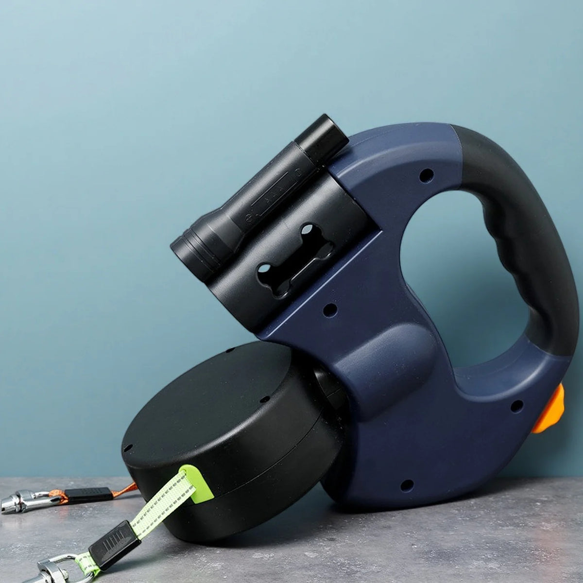 Retractable Dual Dog Leash With Led Light And Braking