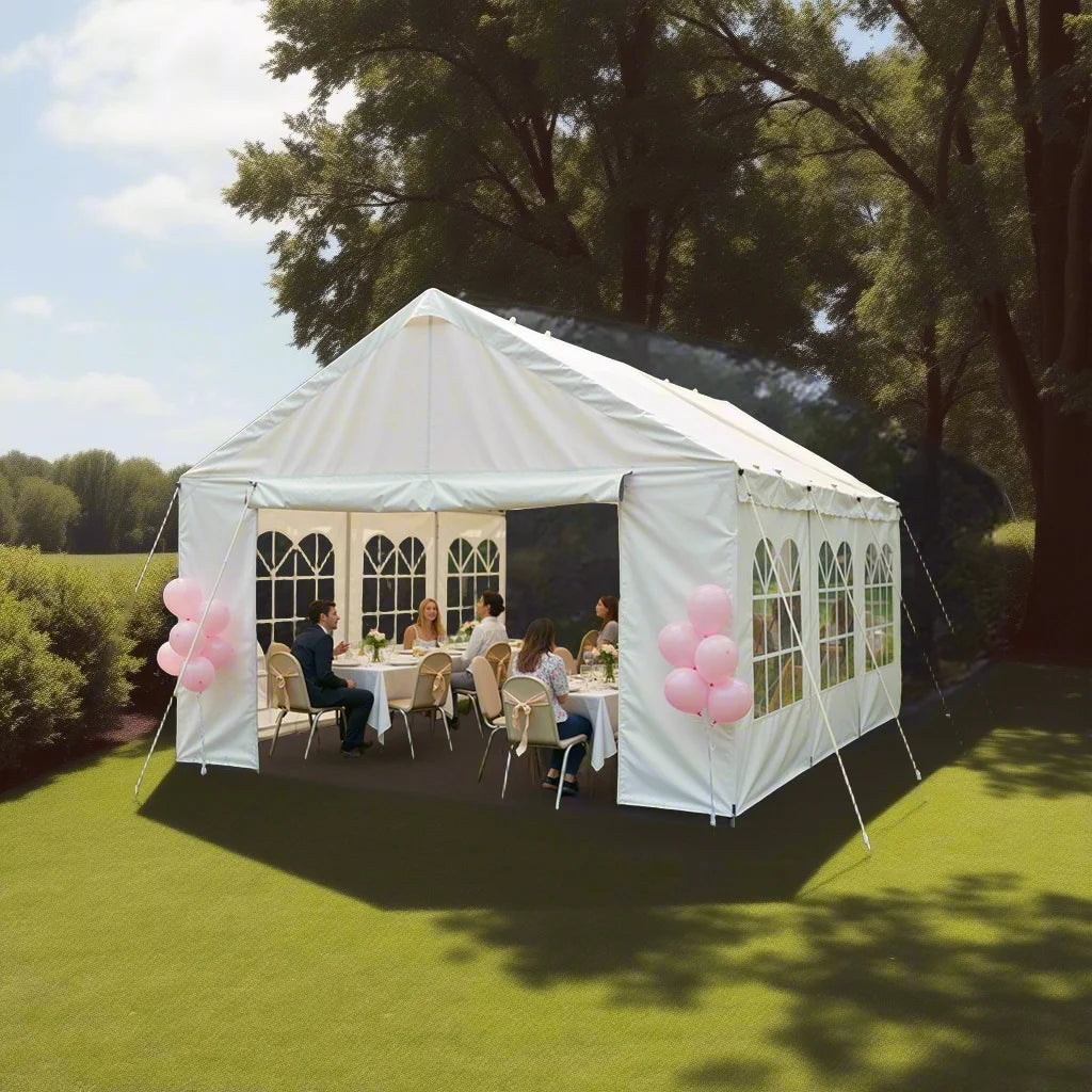 10x20 Heavy Duty Waterproof Anti UV Carport Canopy With Sidewalls