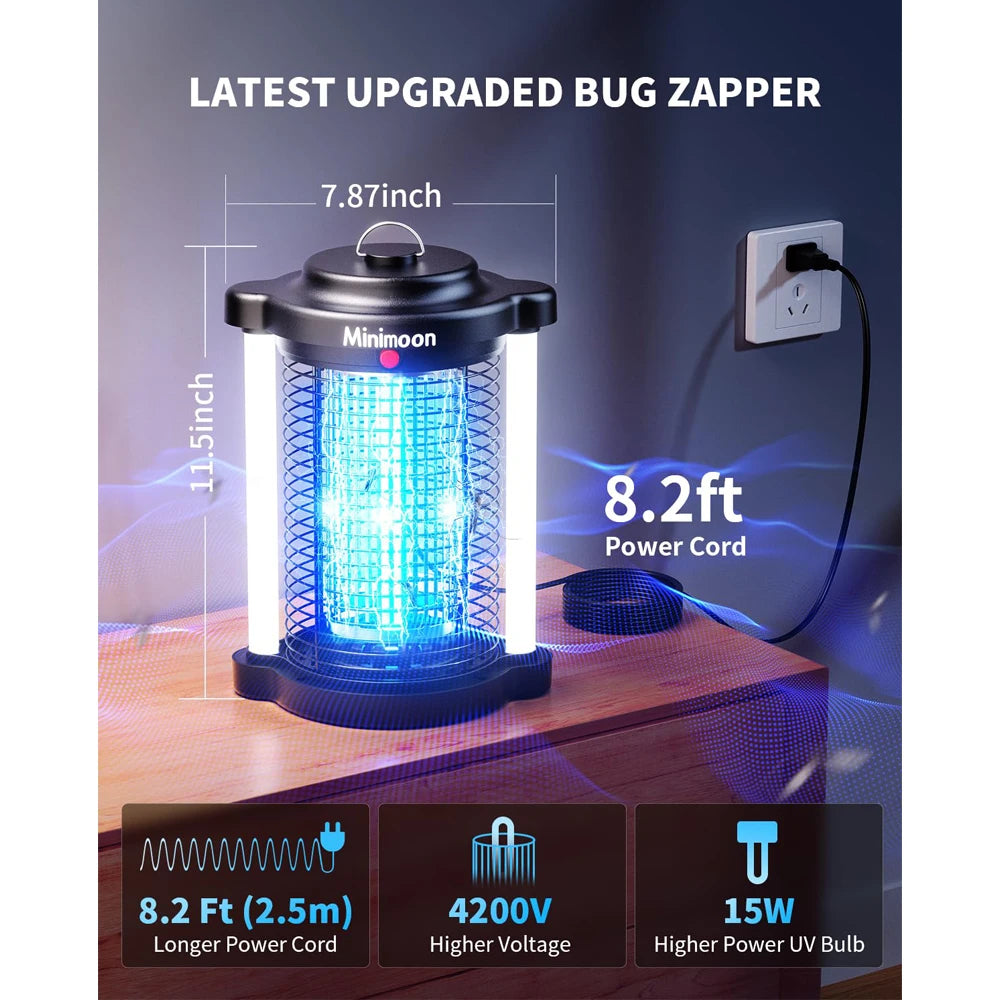 Minimoon Outdoor LED Bug Zapper With Dual Lights