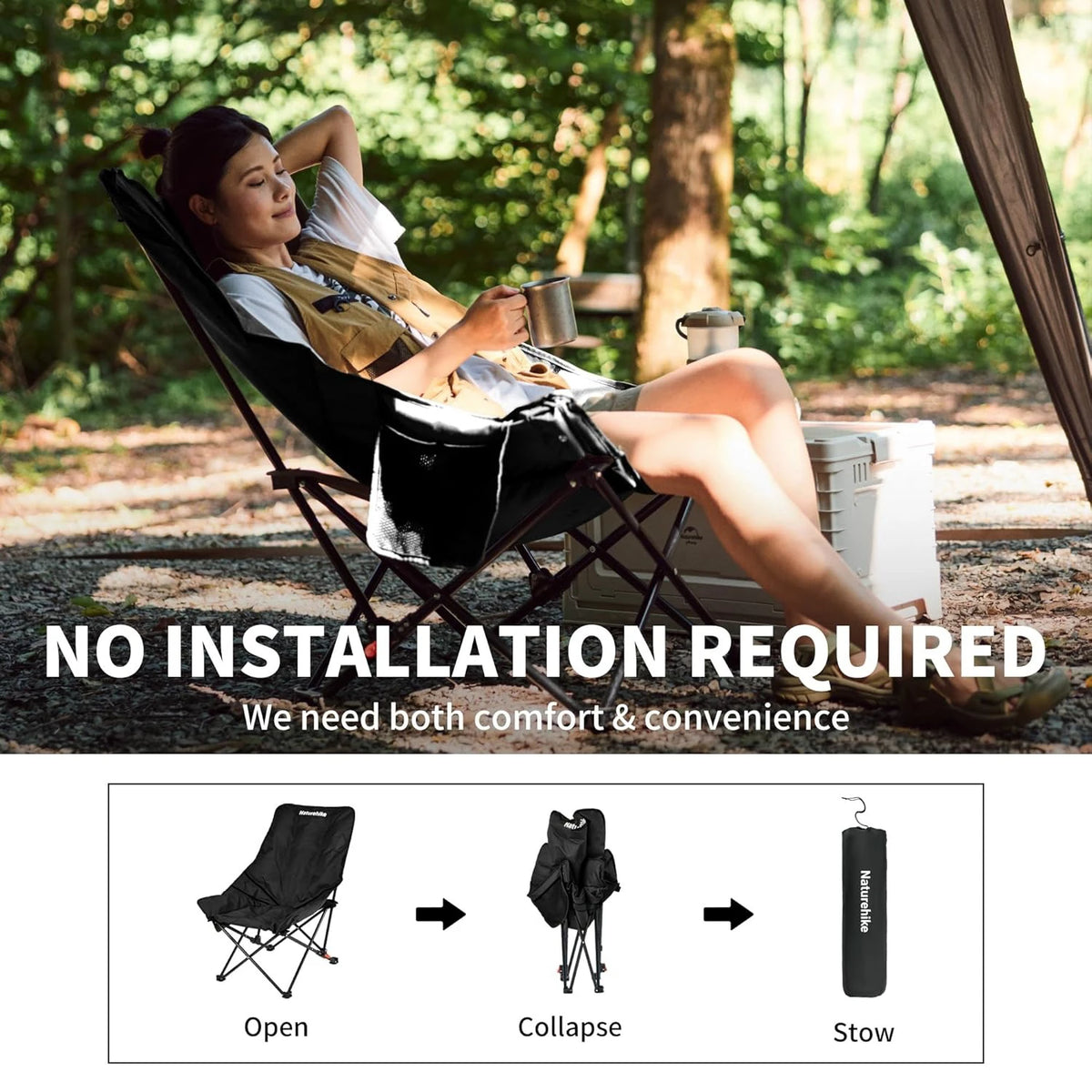 Naturehike Sea Star High Back Reclining Folding Camping Chair