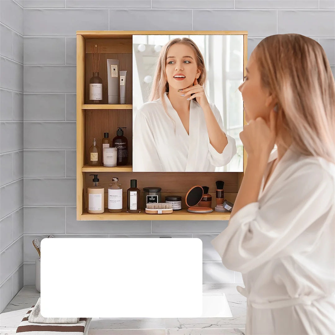 Luvodi Wooden Wall Mounted Medicine Bathroom Cabinet