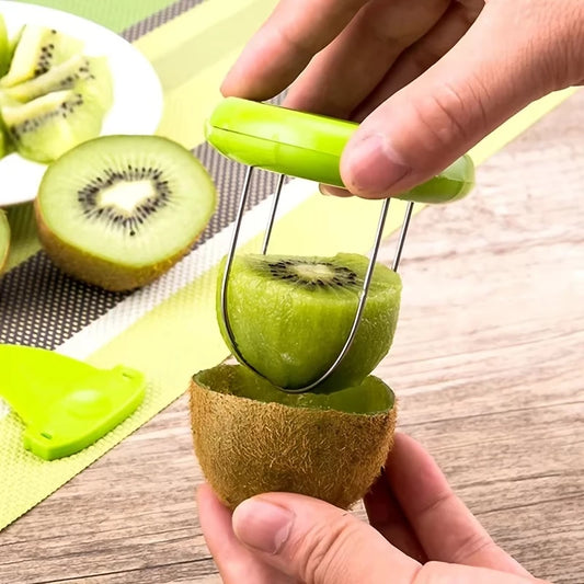 Stainless Steel Kiwi Cutter Peeler Slicer Kitchen Fruit Vegetable Tool