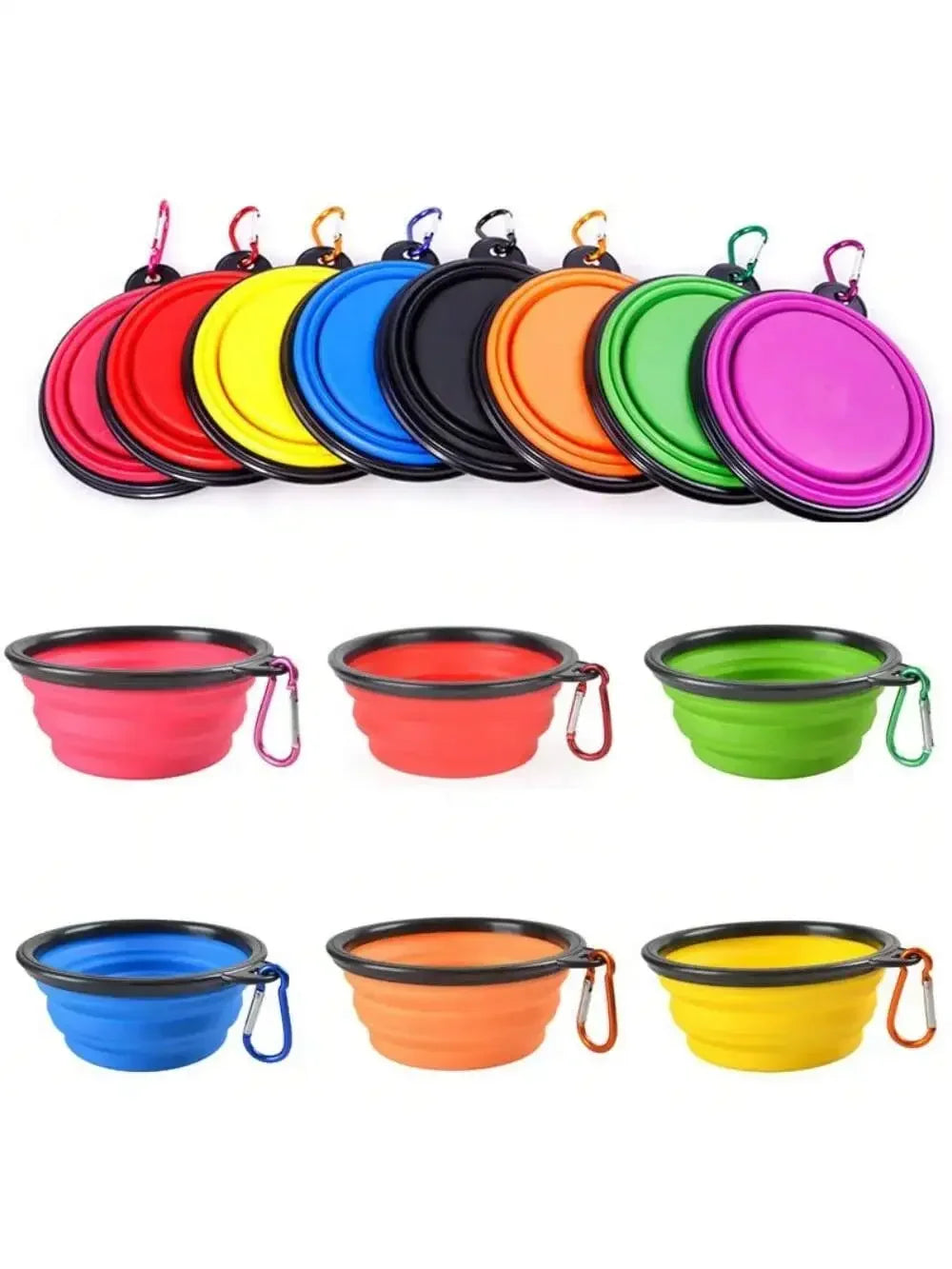 Dog Cat Silicone Food Water Bowl Portable Travel Camping Gear