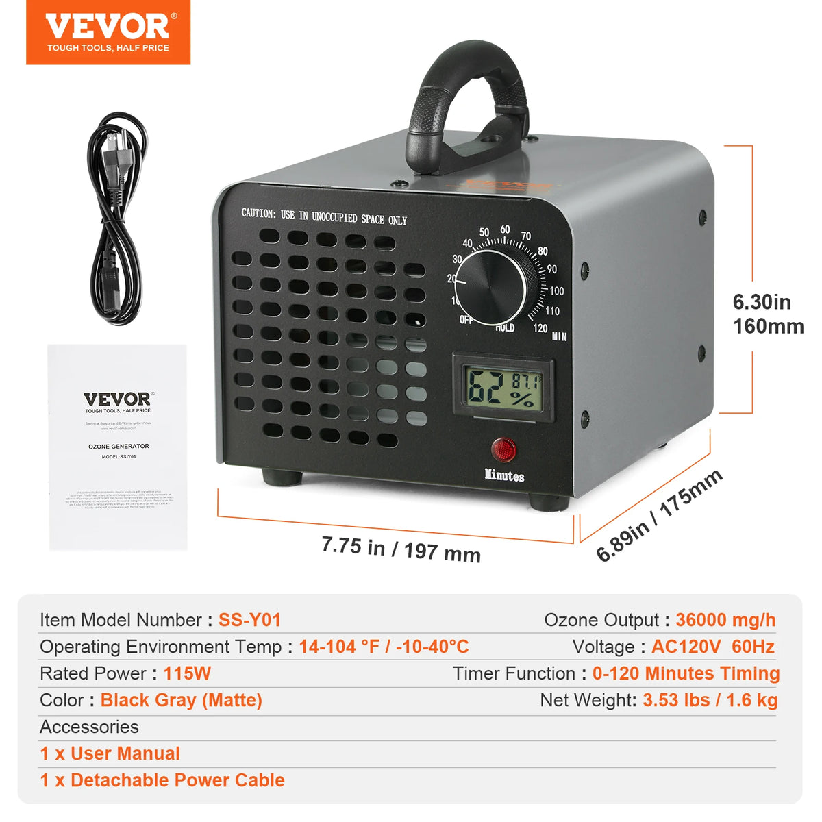 High Capacity Commercial Ozone Generator Odor Removal Machine
