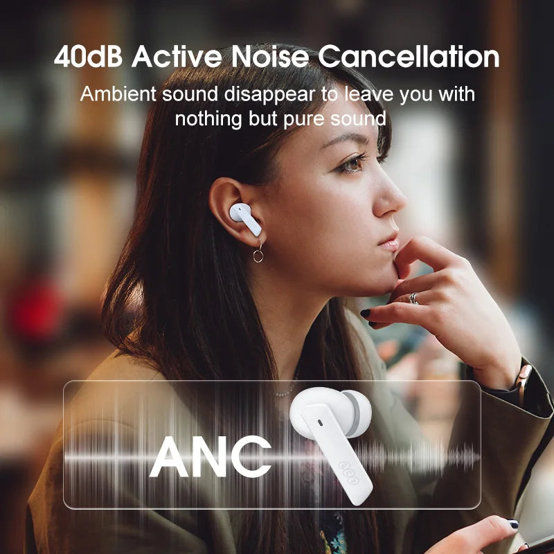 QCY HT05 Active Noise Cancellation Wireless Bluetooth Earbuds