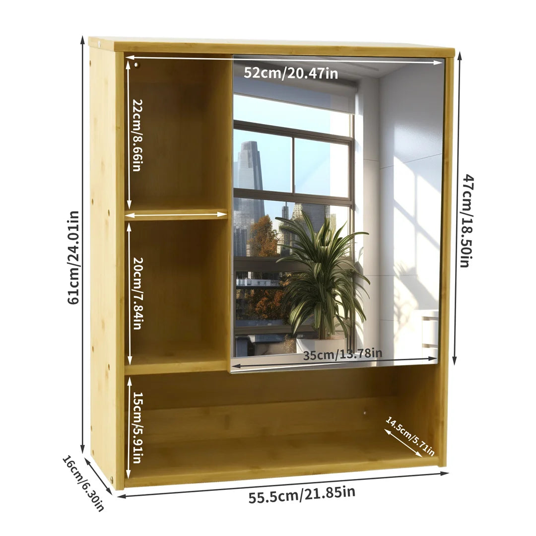 Luvodi Wooden Wall Mounted Medicine Bathroom Cabinet