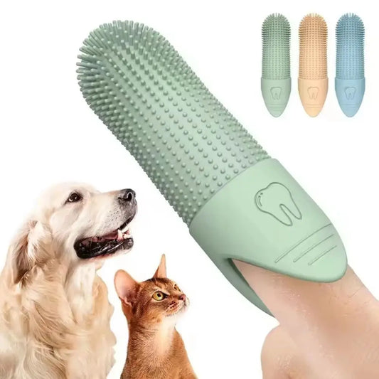 Dual Bristle Silicone Finger Toothbrush for Dog Dental Care
