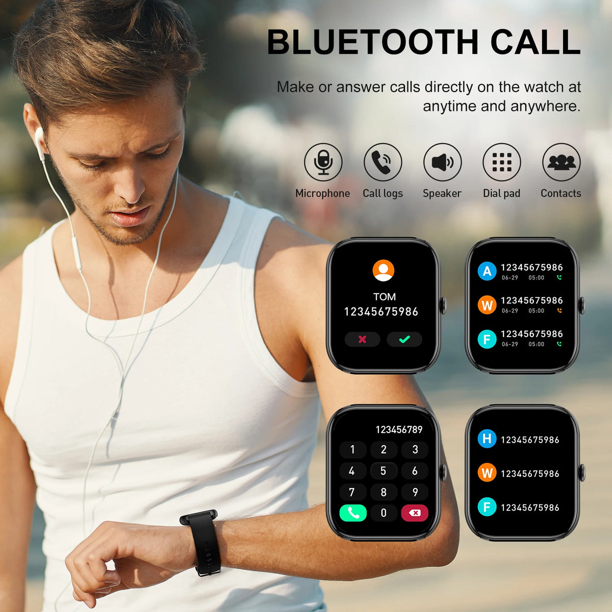 Jxrev Ultra Thin Smart Watch With 110+ Sport Modes And Ip68 Waterproof