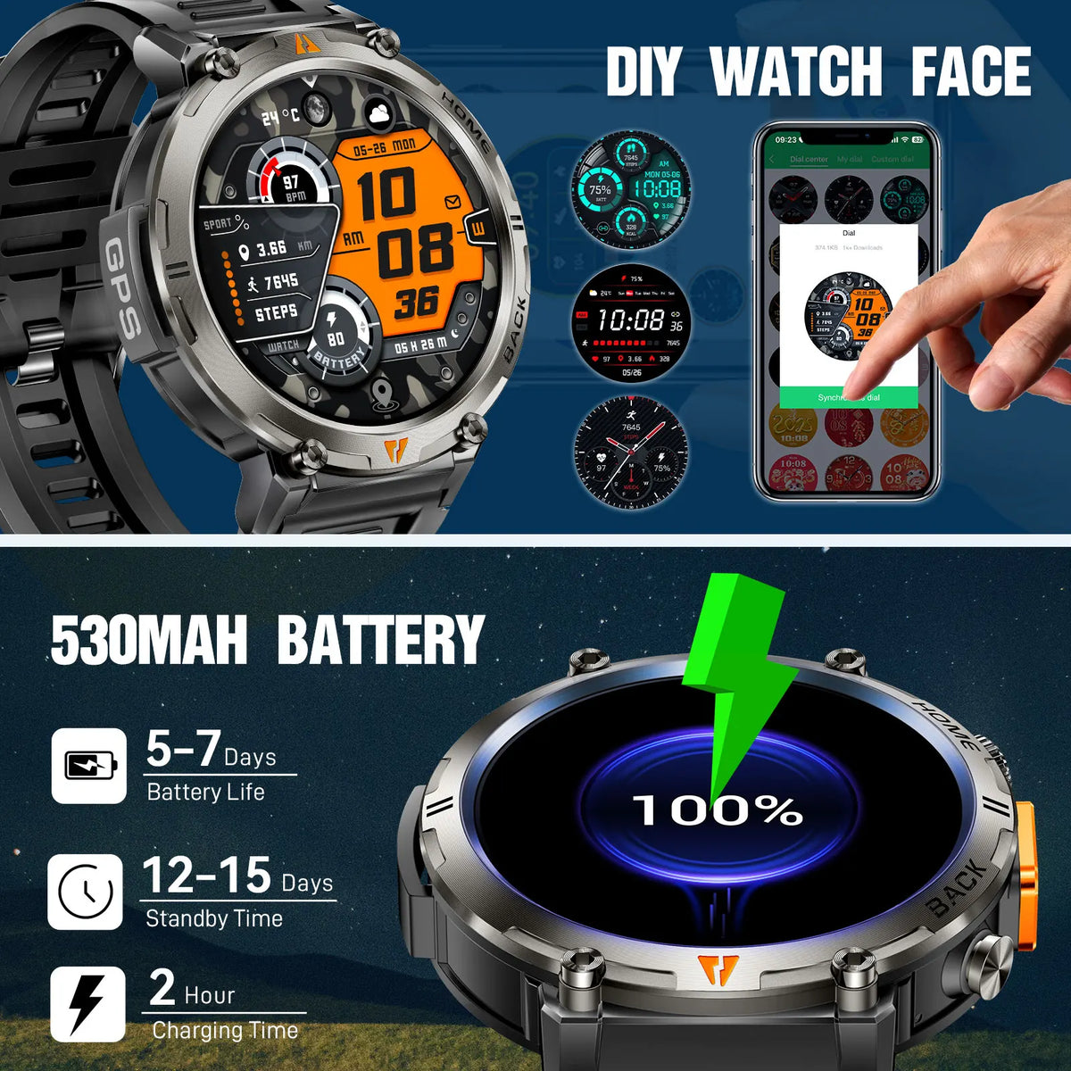 Eigiis 2025 Ke3 Bluetooth Calling Smartwatch Men