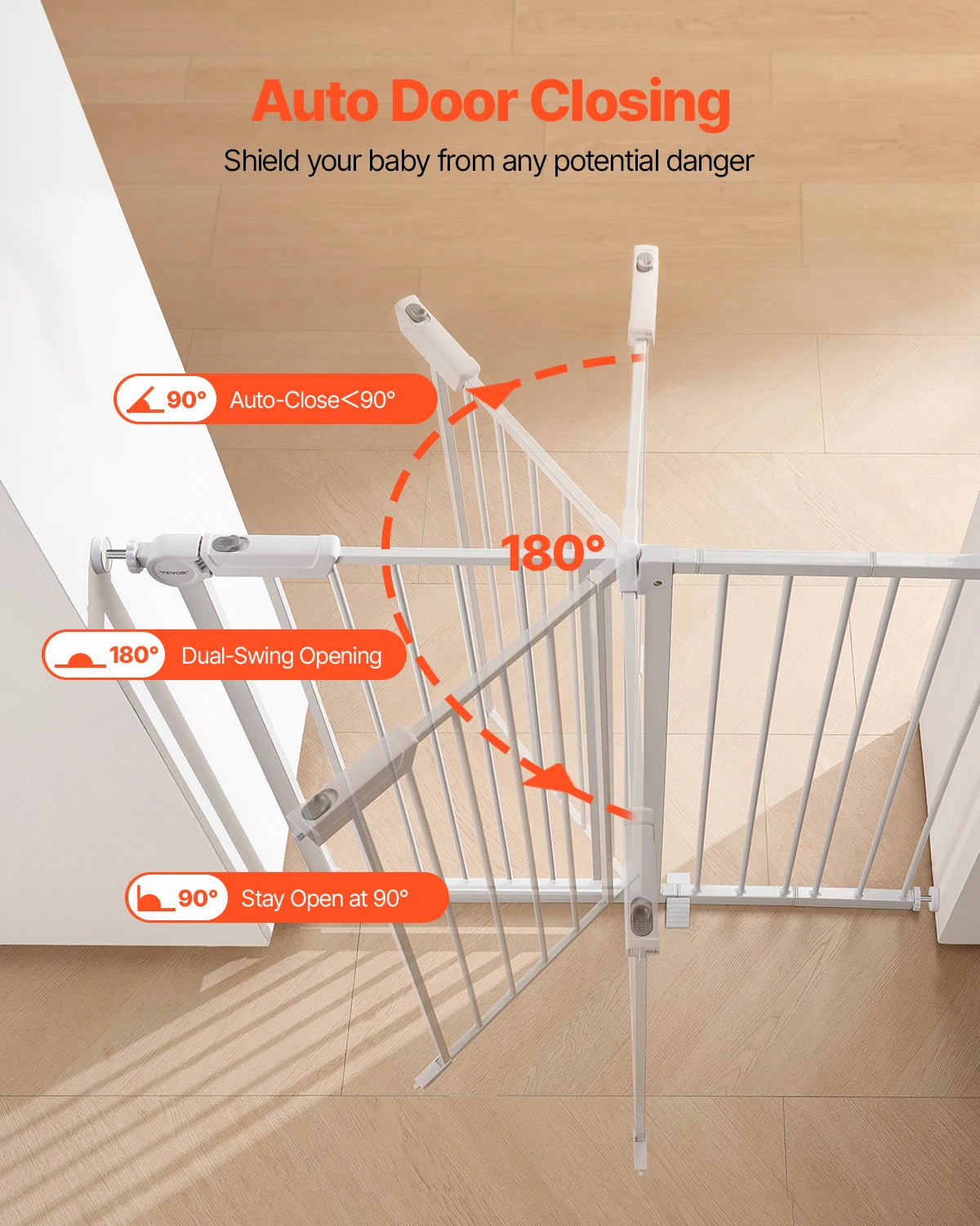 SucceBuy Easy Step Walk Thru Pressure Mount Baby And Dog Gate