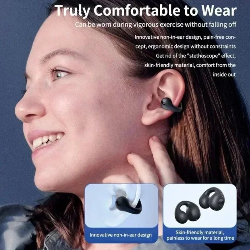 T75 Bone Conduction Wireless Bluetooth 5.3 Headphones Waterproof Sports Headset