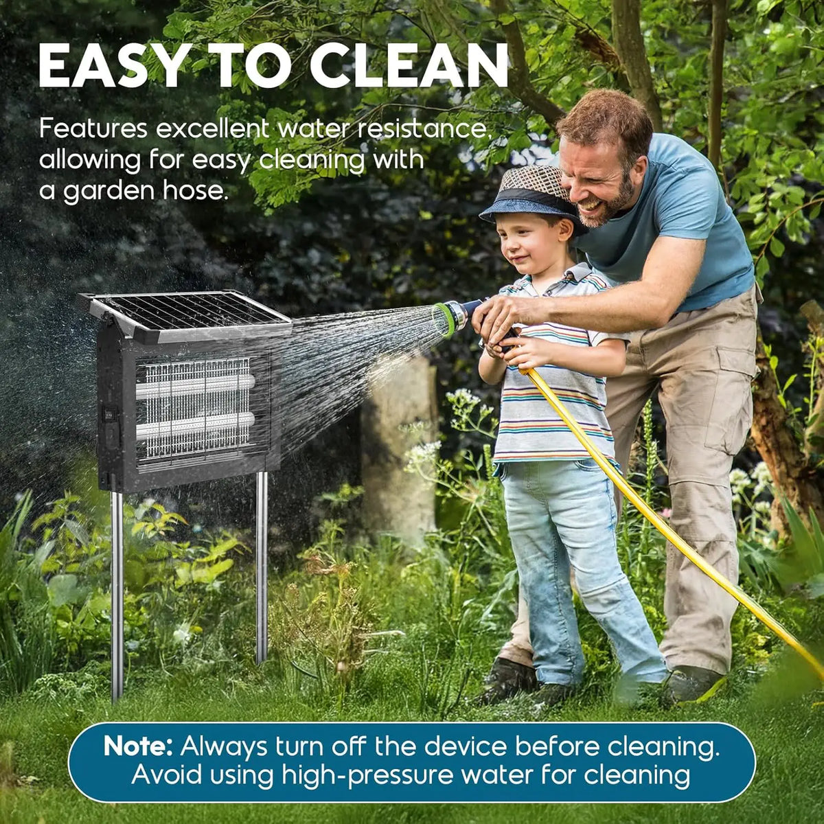 Solar Bug Zapper Outdoor Waterproof 4500V Electric Mosquito Trap Garden