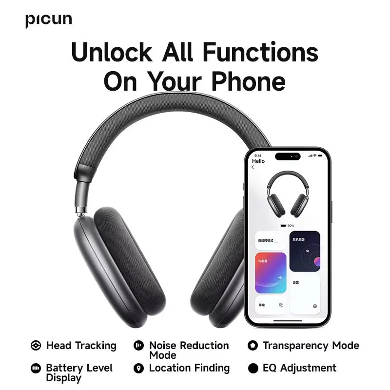 Picun F8 Pro Wireless ANC Headphones Featuring Immersive Spatial Audio