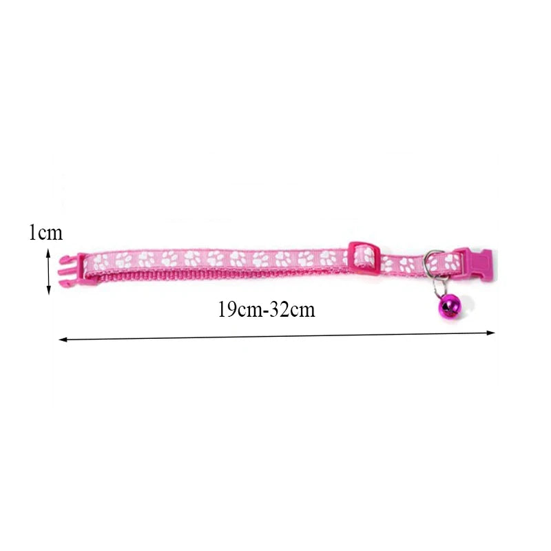 Colorful Pattern Cat Collar With Bell Adjustable For Cats