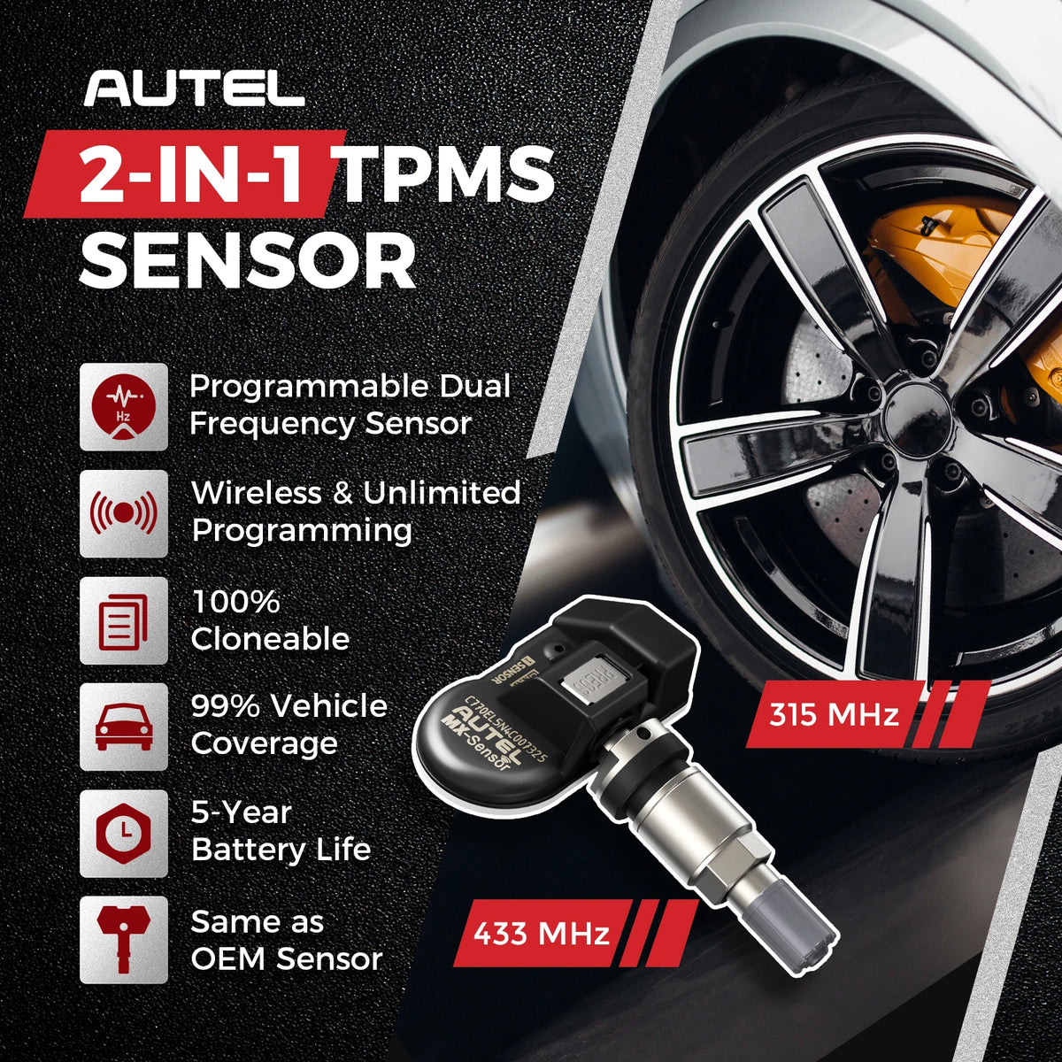 Autel Programmable TPMS Sensor For Tire Pressure Monitoring