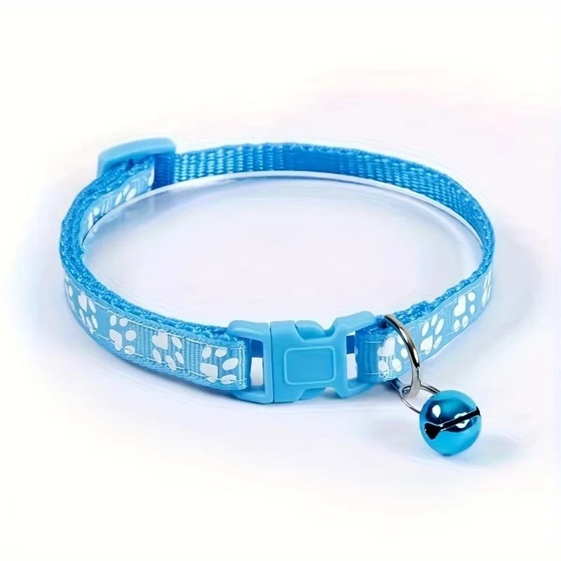 Colorful Pattern Cat Collar With Bell Adjustable For Cats