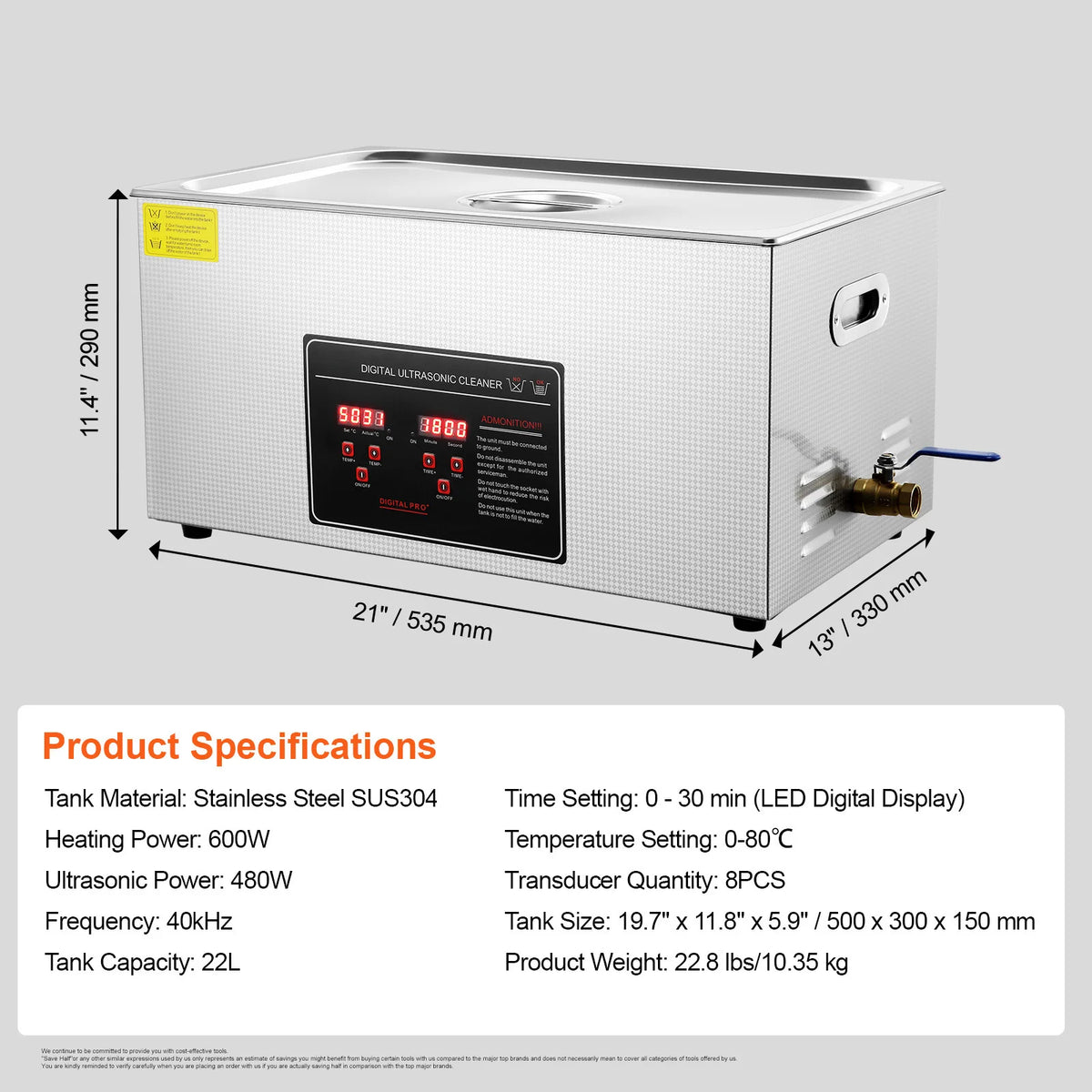 Succebuy Stainless Steel Ultrasonic Cleaner Portable Cleaning Machine For Home