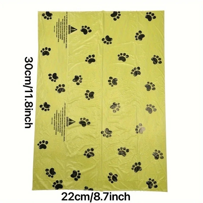 Thick Leak Proof Dog Poop Bags With Paw Print Design