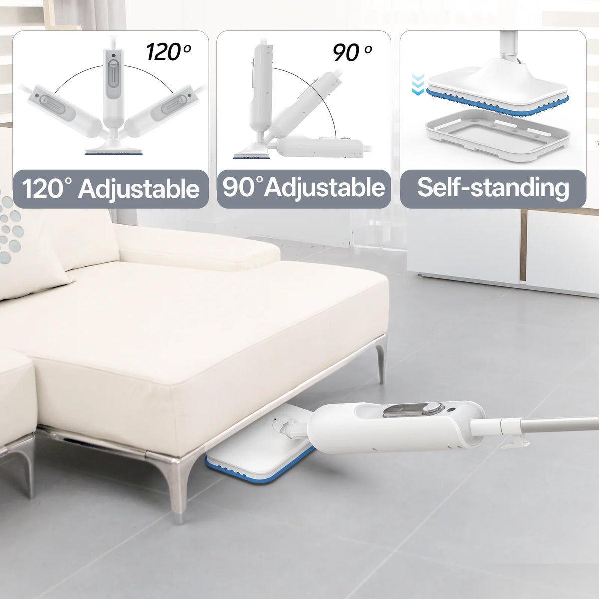 INSE 6-In-1 Detachable Floor Steam Mop For Hard Surfaces