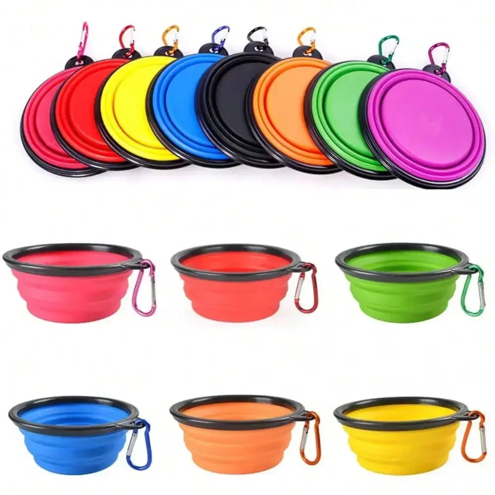 Dog Cat Silicone Food Water Bowl Portable Travel Camping Gear