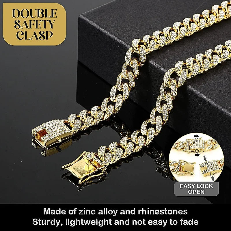 Luxury Gold Metal Dog Chain Collar Stainless Steel