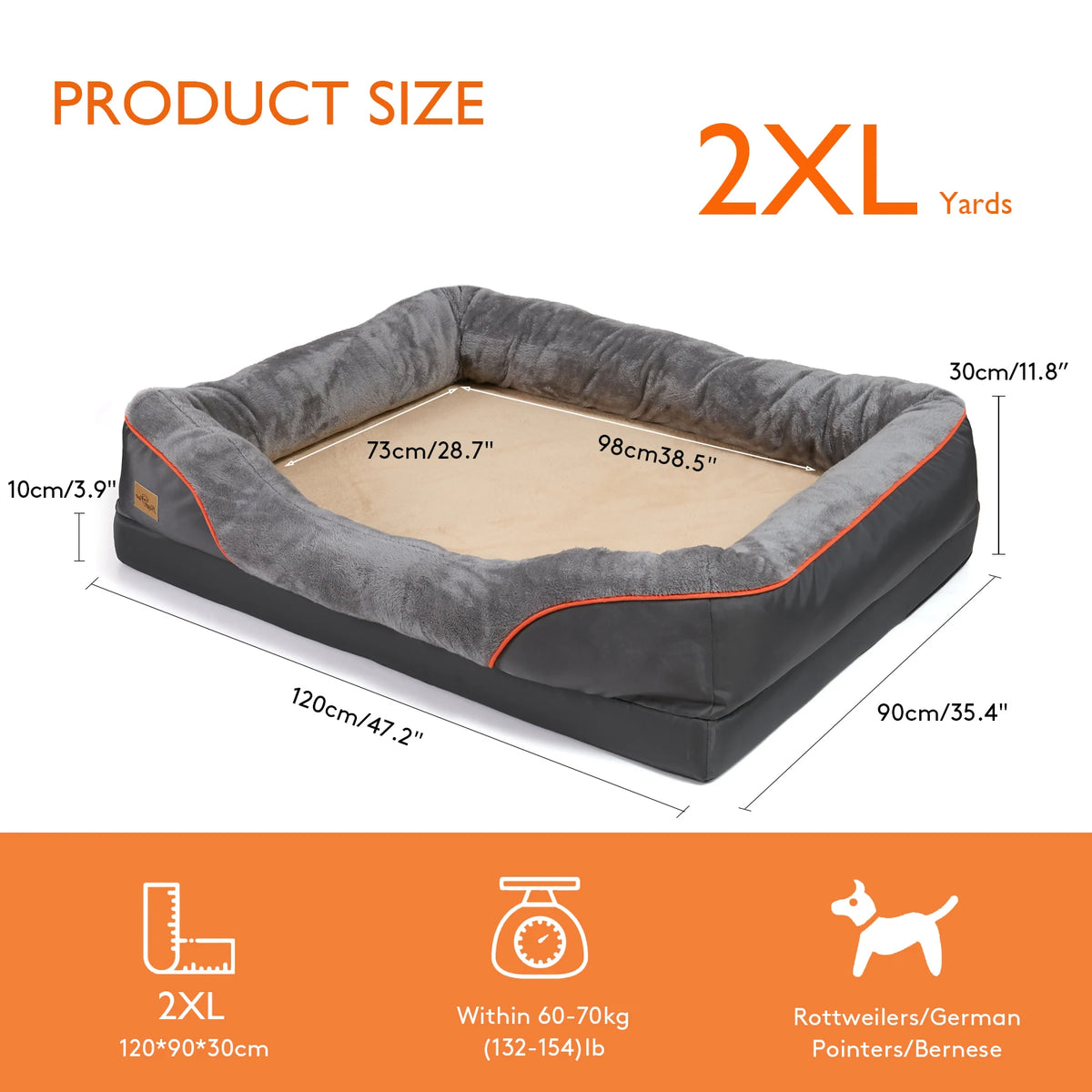 Bingopaw Anti Allergy Dog Bed Removable Washable Waterproof Fleece Cover