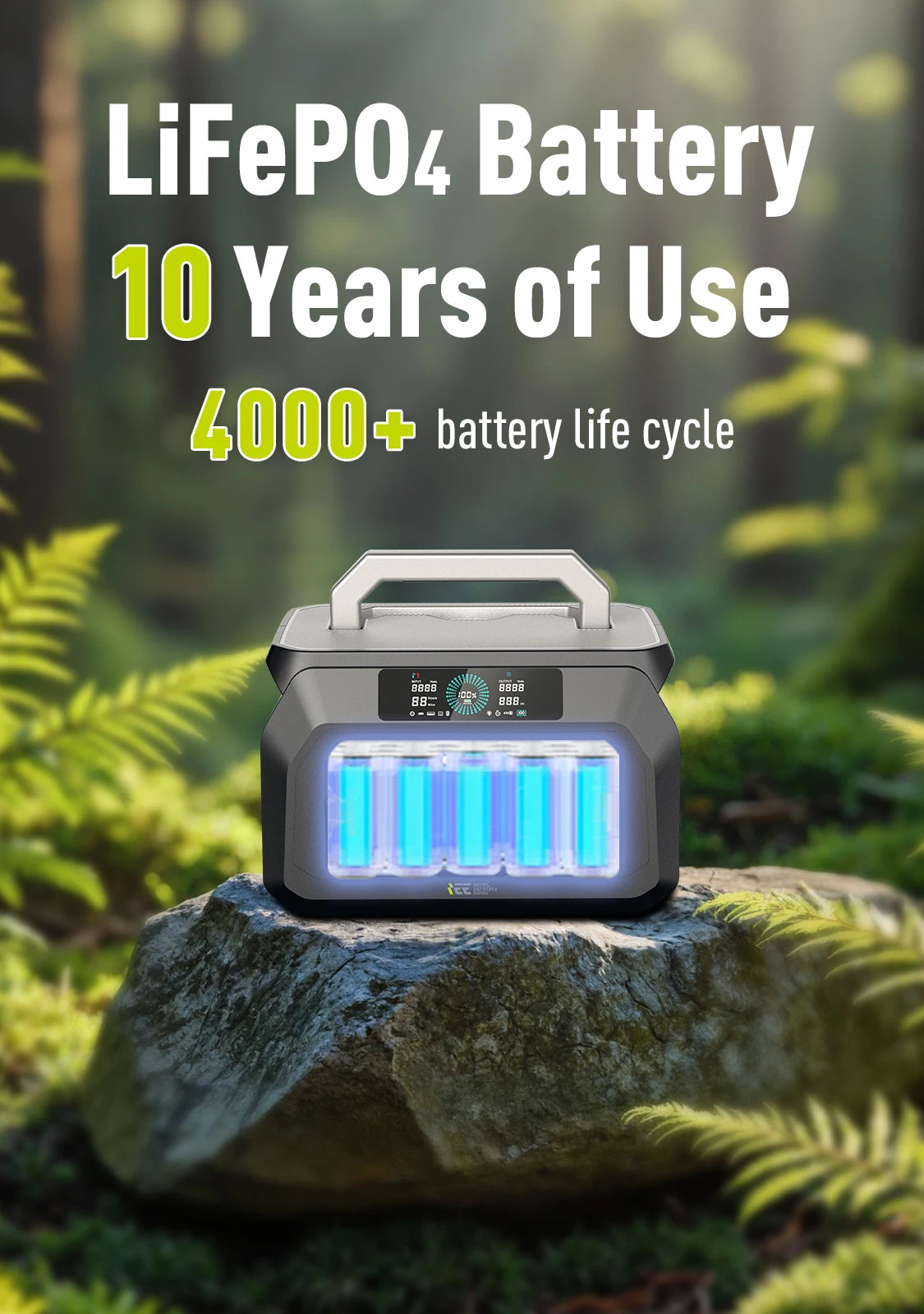 IEE P800 Portable Power Station 512Wh LiFePO4 Solar Generator 800W
