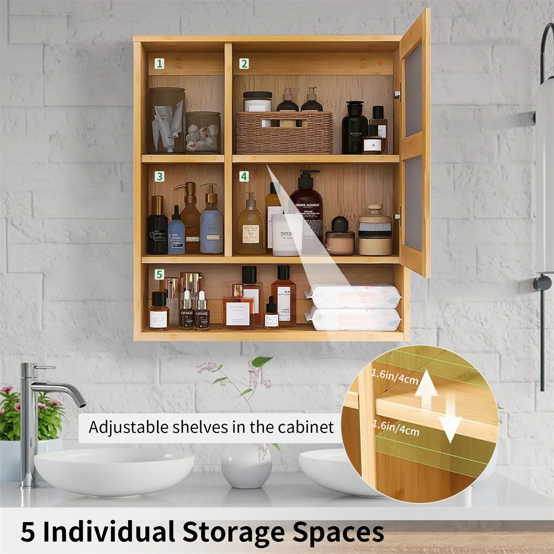 Luvodi Wooden Wall Mounted Medicine Bathroom Cabinet