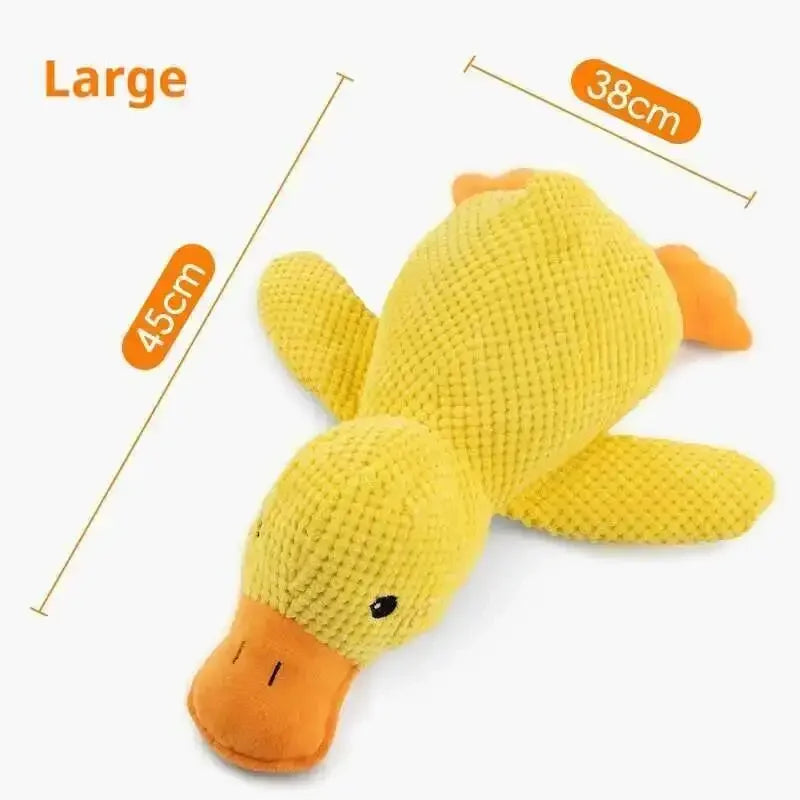 Squeaky Plush Duck Dog Chew Toy Bite Resistant Dental Cleaning
