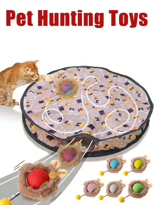 Cat Hunting Toy Set USB Rechargeable Ball Toy With Lighting