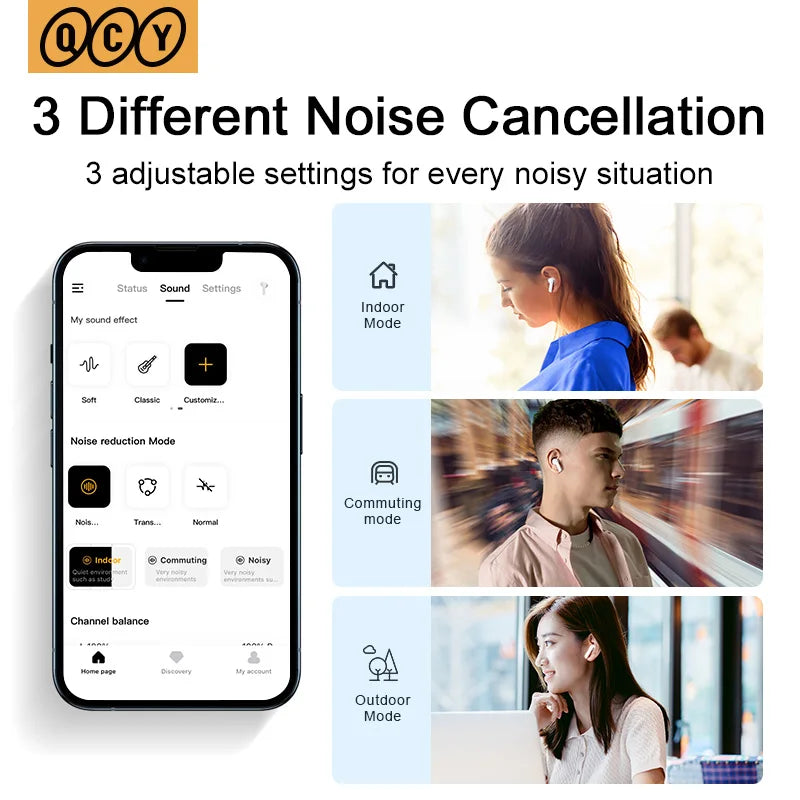 QCY HT05 Active Noise Cancellation Wireless Bluetooth Earbuds