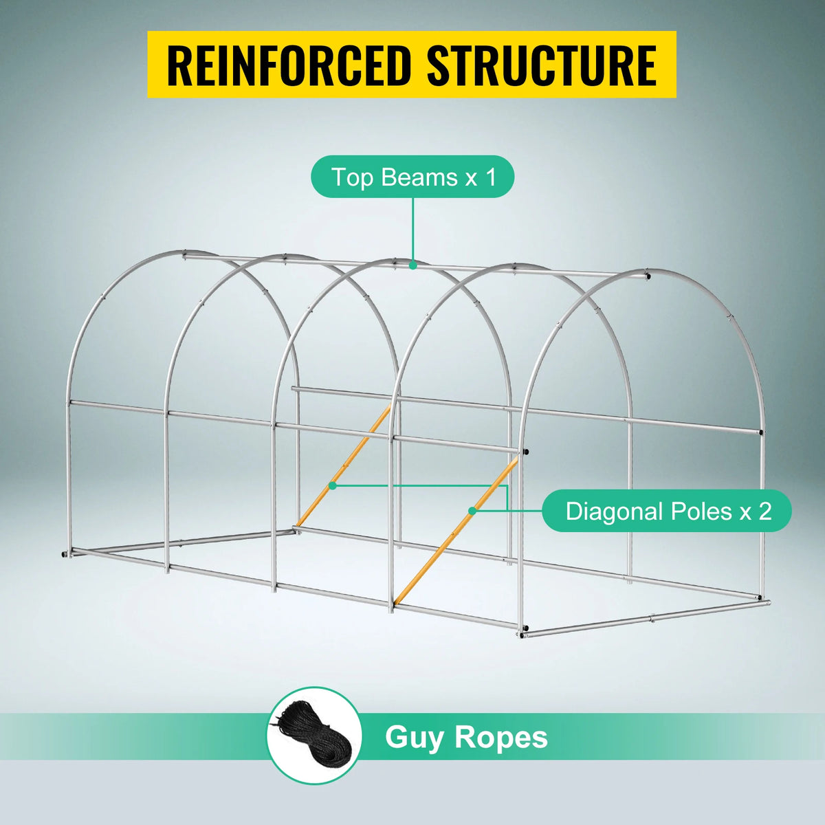 SucceBuy Walk In Tunnel Greenhouse Galvanized Frame Waterproof Cover Garden
