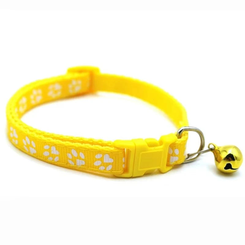 Colorful Pattern Cat Collar With Bell Adjustable For Cats