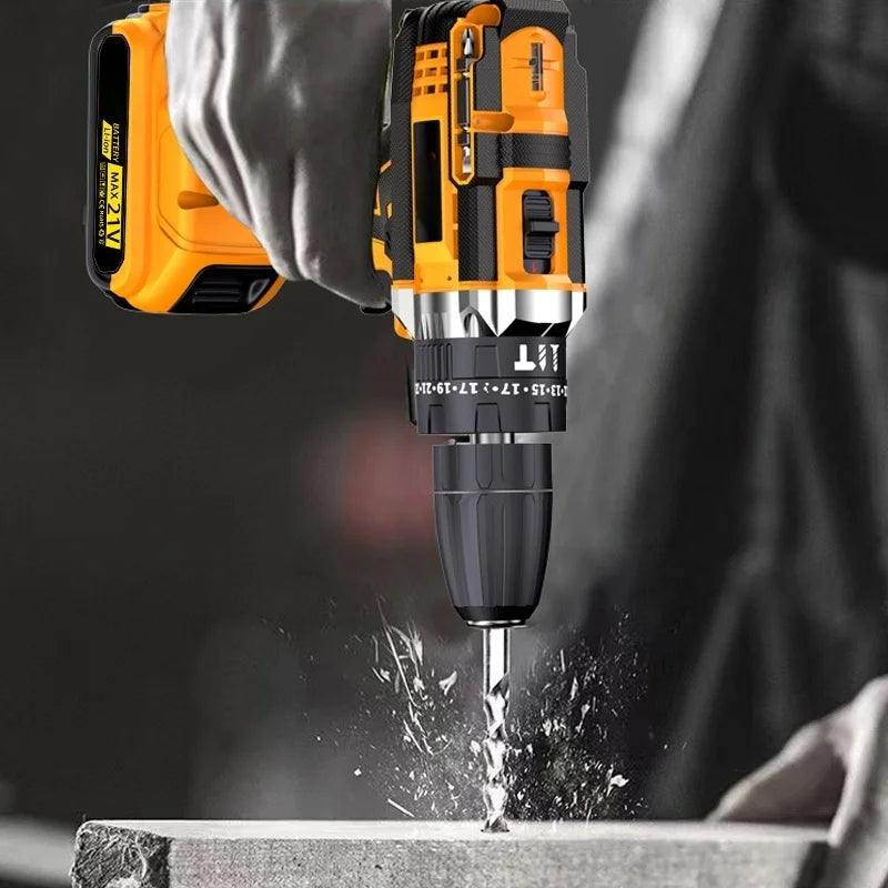 21v Cordless Drill Driver Kit With Led Light