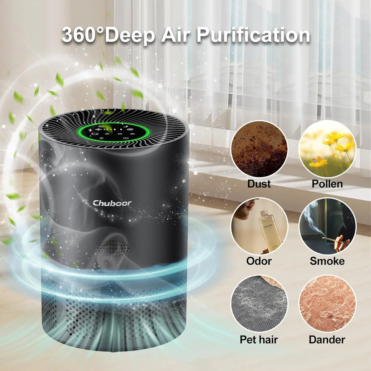 Chuboor True HEPA Air Purifier For Home Bedroom With H13 Filter