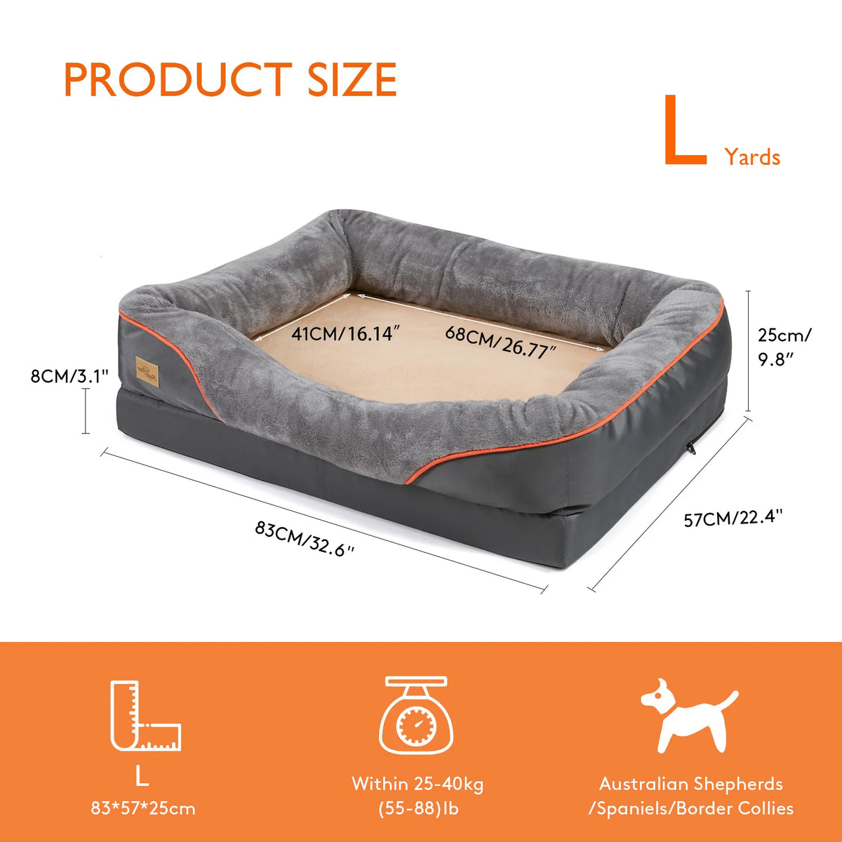 Bingopaw Anti Allergy Dog Bed Removable Washable Waterproof Fleece Cover