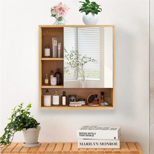 Luvodi Wooden Wall Mounted Medicine Bathroom Cabinet